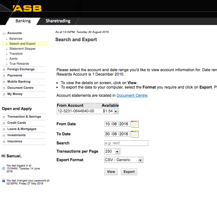 ASB export options select screenshot